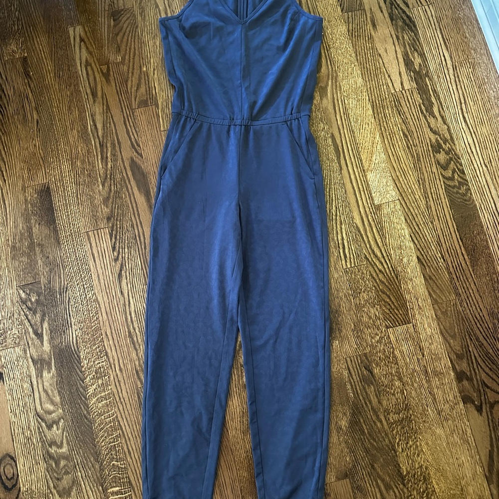 Athleta Brooklyn Textured Jumpsuit Medieval Violet animal print jacquard - Picture 5 of 9